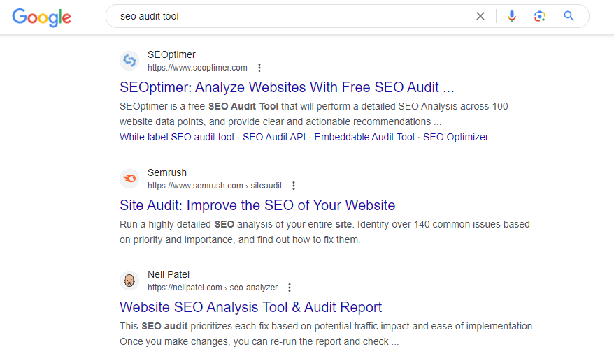 herramienta de auditoría seo serp